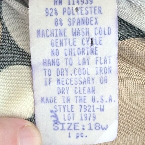 DONUTZ, Inc. Black/Brown Dots, Sleeveless Gathered Sheath Dress; Size 18W - Picture 5 of 5